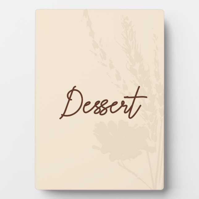 Placa Expositora Tarjeta de mesa de boda rústica de postre - Detall (Frente)