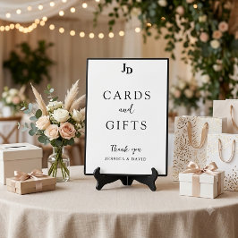 Placa Expositora Tarjeta de Mesa Minimalista para Regalos de Boda