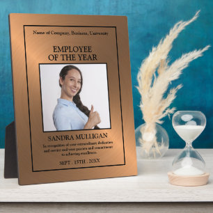 Placa Expositora Tarjeta de premio para empleados con foto personal