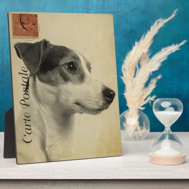 Placa Expositora Tarjeta postal Jack Russell Vintage (Lado)