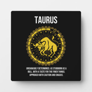 Placa Expositora Taurus - Horoscopio, Humor divertido de Rótulo Zod