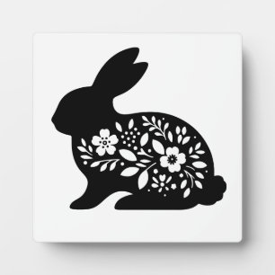 Placa Expositora Taza con plantilla de conejo floral – Café de cone