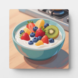 Placa Expositora Tazón de yogur de frutas frescas