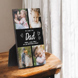 Placa Expositora Te Ama Papá Collage de fotos Moderno<br><div class="desc">La placa de Collage de fotos moderno de Dad We Love You Heart Modern es un regalo conmovedor y personalizado que muestra tu amor por tu padre. Esta placa de bonito diseño cuenta con un collage de fotos en forma de corazón que le permitirá añadir sus fotos familiares favoritas en...</div>