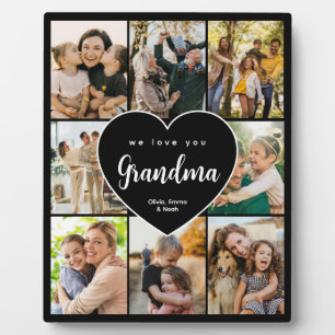 Placa Expositora Te Amamos Abuela Collage Personalizado de 8 Fotos