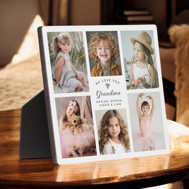 Placa Expositora Te Amamos Abuela Collar de Fotos Recuerdo (Personalize with your selected photos for a great gift idea for Grandma!)