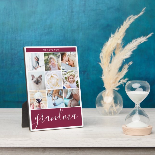 Placa Expositora Te amamos el collage de regalos de fotos de la abu (Lado)