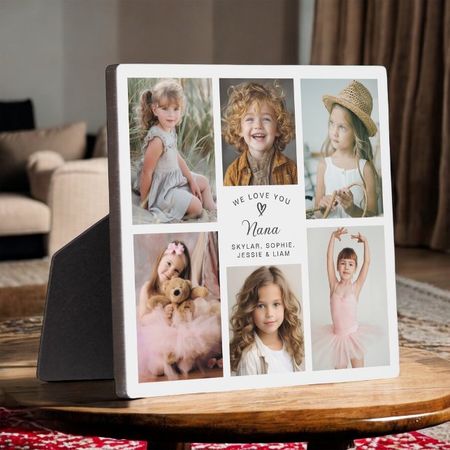 Placa Expositora Te Amamos Nana Álbum de Fotos Recuerdo (Personalize with 6 favorite photos for a custom gift for Nana.)