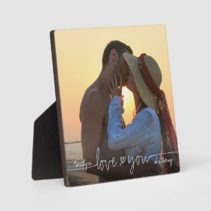 Placa Expositora TE AMO 6 Collage de fotos Corazón manuscrito