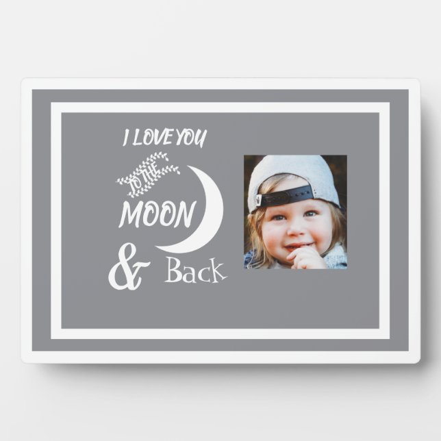 Placa Expositora Te amo a la luna y a la espalda. (Frente)