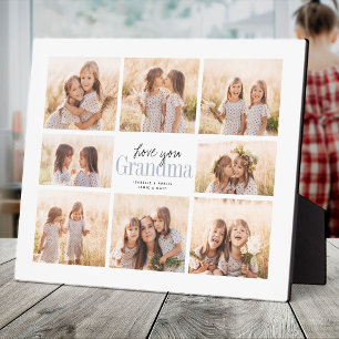 Placa Expositora Te Amo Abuela Collar de Fotos Personalizado para N