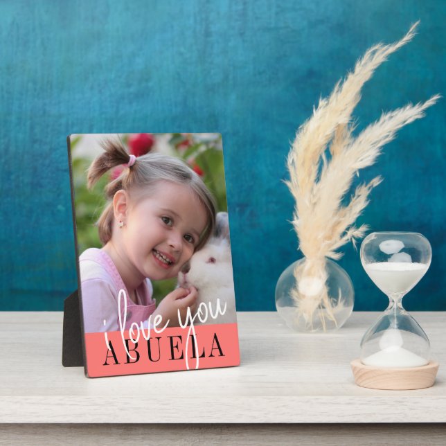 Placa Expositora Te amo Abuela Personalizado foto (Lado)
