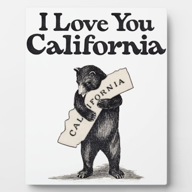 Placa Expositora Te Amo California Bear Hug (Frente)