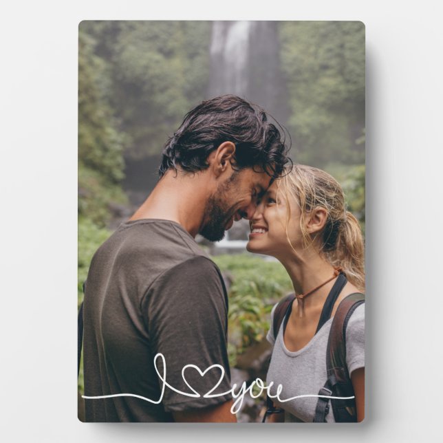 Placa Expositora Te amo con escritura blanca con Personalizado de c (Frente)