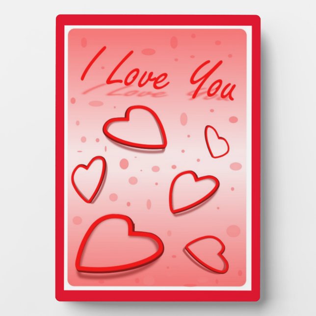 PLACA EXPOSITORA "TE AMO" CORAZONES (Frente)