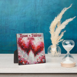 Placa Expositora Te Amo Dos Corazones Abstractos Personalizados