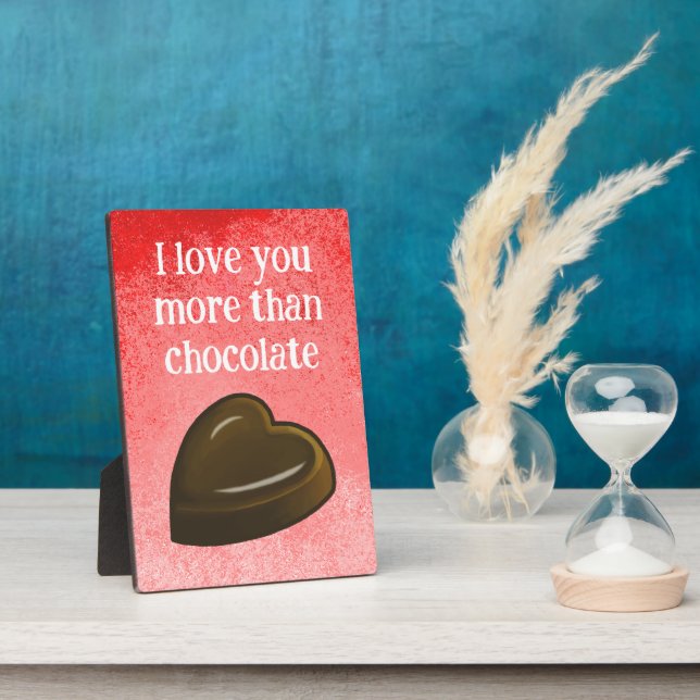 Placa Expositora Te amo más que al chocolate (Lado)
