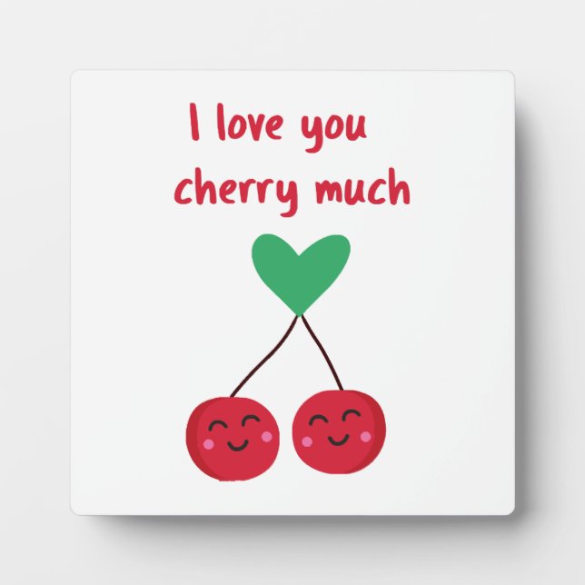 Placa Expositora Te Amo Mucho Cereza San Valentín (Frente)