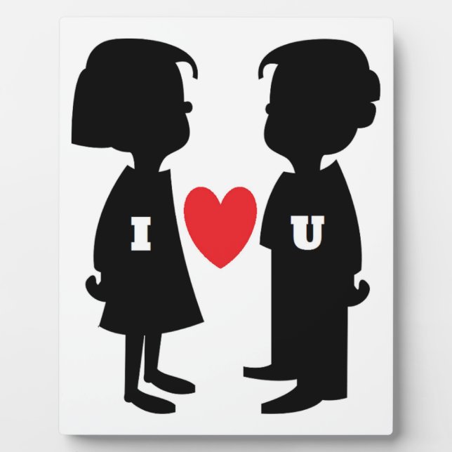 PLACA EXPOSITORA "TE AMO" NIÑO Y CHICA (Frente)