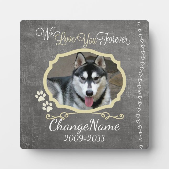 Placa Expositora Te Amo Por Siempre Recuerdo Memorial Perro (Frente)