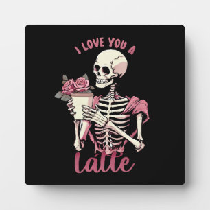 Placa Expositora Te amo un esqueleto del día de San Valentín