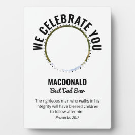 Placa Expositora Te celebramos la mejor foto de mi padre.