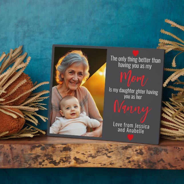 Placa Expositora Te queremos abuela Personalizado 1-Foto (Lado)