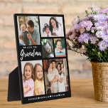 Placa Expositora Te queremos Abuelas Abuelas 6 Collages de fotos<br><div class="desc">Regalo de placa fotográfica personalizada para la abuela personalizada con fotos y nombres de nietos. Hace un regalo especial,  memorable y único para las vacaciones,  cumpleaños,  día de los abuelos,  Día de la Madre y Navidades.</div>