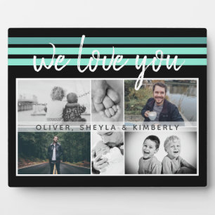 Placa Expositora Te queremos Collage de fotos Black Script Family 6