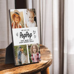 Placa Expositora Te queremos Collage de fotos del abuelo Pop<br><div class="desc">El PopPop We Love You Heart Modern Collage de fotos Plaque es un regalo conmovedor y personalizado que muestra tu amor por tu abuelo. Esta placa de bonito diseño cuenta con un collage de fotos en forma de corazón que le permitirá añadir sus fotos familiares favoritas en un diseño moderno...</div>