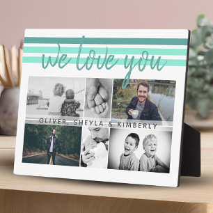 Placa Expositora Te queremos Collage de fotos Modern Script Family 