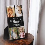 Placa Expositora Te queremos en el Collage de fotos moderno<br><div class="desc">La placa de Collage de fotos moderno Abuelo We Love You Heart es un regalo conmovedor y personalizado que muestra tu amor por tu abuelo. Esta placa de bonito diseño cuenta con un collage de fotos en forma de corazón que le permitirá añadir sus fotos familiares favoritas en un diseño...</div>