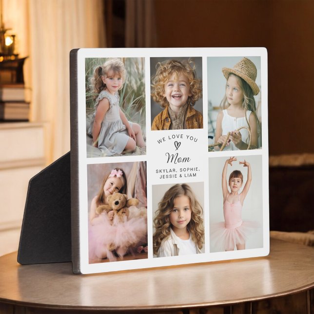 Placa Expositora Te Queremos Mamá Collage de fotos Keepsake (Personalize with 6 favorite photos for a custom gift for Mom!)