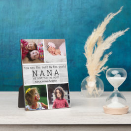 Placa Expositora Te queremos Nana 4 Collage de fotos Madera Gris