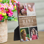 Placa Expositora Te queremos Nana 4 Collage de fotos Wood<br><div class="desc">Un regalo rústico de collage de fotos para tu Nana favorita personalizada con nombres de nietos.</div>