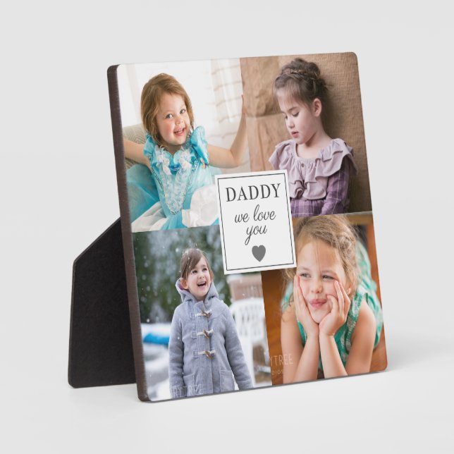 Placa Expositora Te queremos papá, Collage de fotos (Anverso)