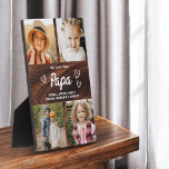 Placa Expositora Te queremos, papá, familia, Collage de fotos de ma<br><div class="desc">La placa de Collage de fotos moderno Papa We Love You Heart Modern es un regalo conmovedor y personalizado que muestra tu amor por tu abuelo. Esta placa de bonito diseño cuenta con un collage de fotos en forma de corazón que le permitirá añadir sus fotos familiares favoritas en un...</div>