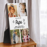 Placa Expositora Te queremos, papá, familia, Collage de fotos moder<br><div class="desc">La placa de Collage de fotos moderno Papa We Love You Heart Modern es un regalo conmovedor y personalizado que muestra tu amor por tu abuelo. Esta placa de bonito diseño cuenta con un collage de fotos en forma de corazón que le permitirá añadir sus fotos familiares favoritas en un...</div>