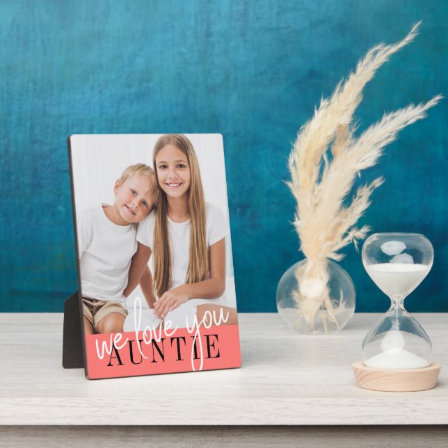 Placa Expositora Te queremos, tía Personalizado. (Lado)