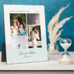 Placa Expositora Te quiero mamá Regalo del día de la madre Collage<br><div class="desc">Captura tus momentos especiales con esta moderna placa de fotos. Esta placa de collage de fotos personalizada presenta bloques de color y tipografía elegantes con un tema de color menta y verde. Personaliza las fotos y el texto. Regalo perfecto para el día de la madre.</div>
