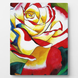 Placa Expositora Té Rosa acuarela arte original Flor