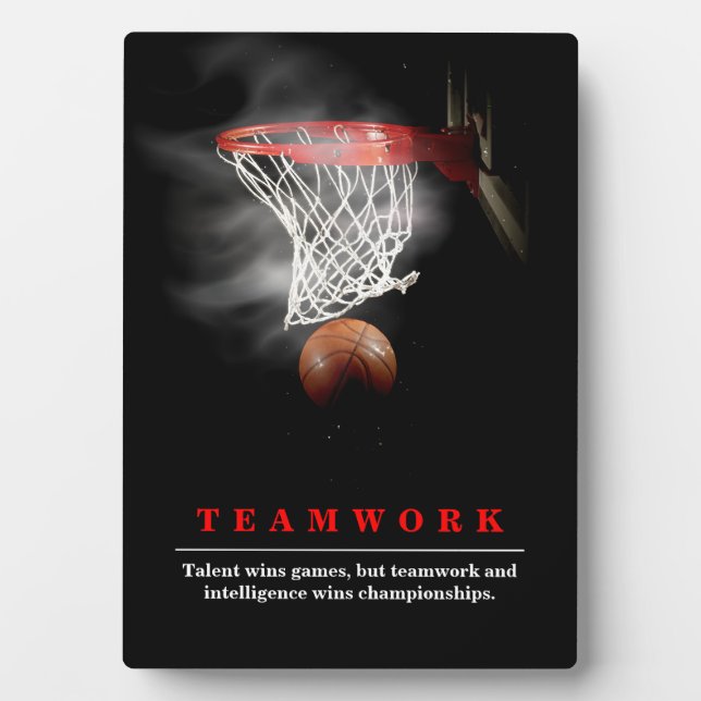 Placa Expositora Teamwork Basketball Motivational Inspirational (Frente)
