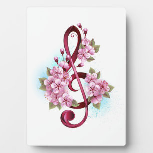 Placa Expositora Tejidos musicales notas de colores con flores de S
