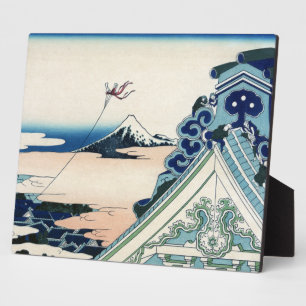 Placa Expositora Templo Honganji Vista de madera japonesa del monte