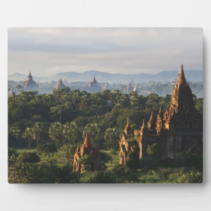 Placa Expositora Templos al amanecer, Bagan, Myanmar