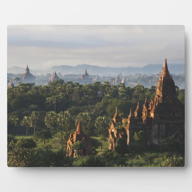 Placa Expositora Templos al amanecer, Bagan, Myanmar (Frente)