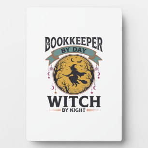 Placa Expositora Tenedor de libros de día Bruja de noche Camiseta v