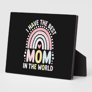 Placa Expositora Tengo la mejor mamá del mundo Boho Arcoíris