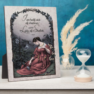 Placa Expositora Tennyson Lady of Shalott Victorian 8x10 Art Plaque