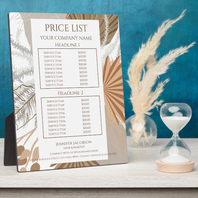 Placa Expositora Terracotta Boho Tropical (Lado)